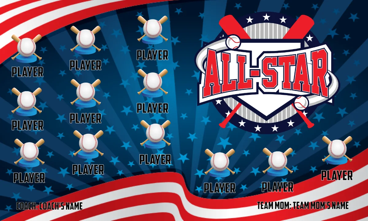 All Star 4 Baseball Banner -homemade-softball-team-banners-images