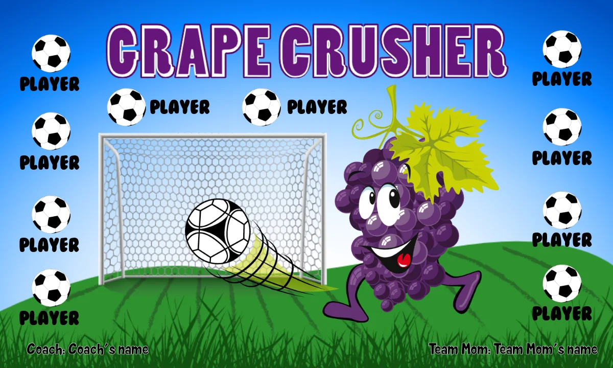 Crusher Grape Soccer Banner-soccer-banner-frame-picture	