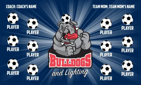 Bulldog and lighting 2 Soccer Banner-soccer-banners-ventura-picture