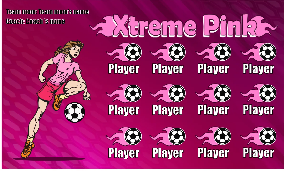 Xtreme Pink Soccer Banner-soccer-field-banners-picture