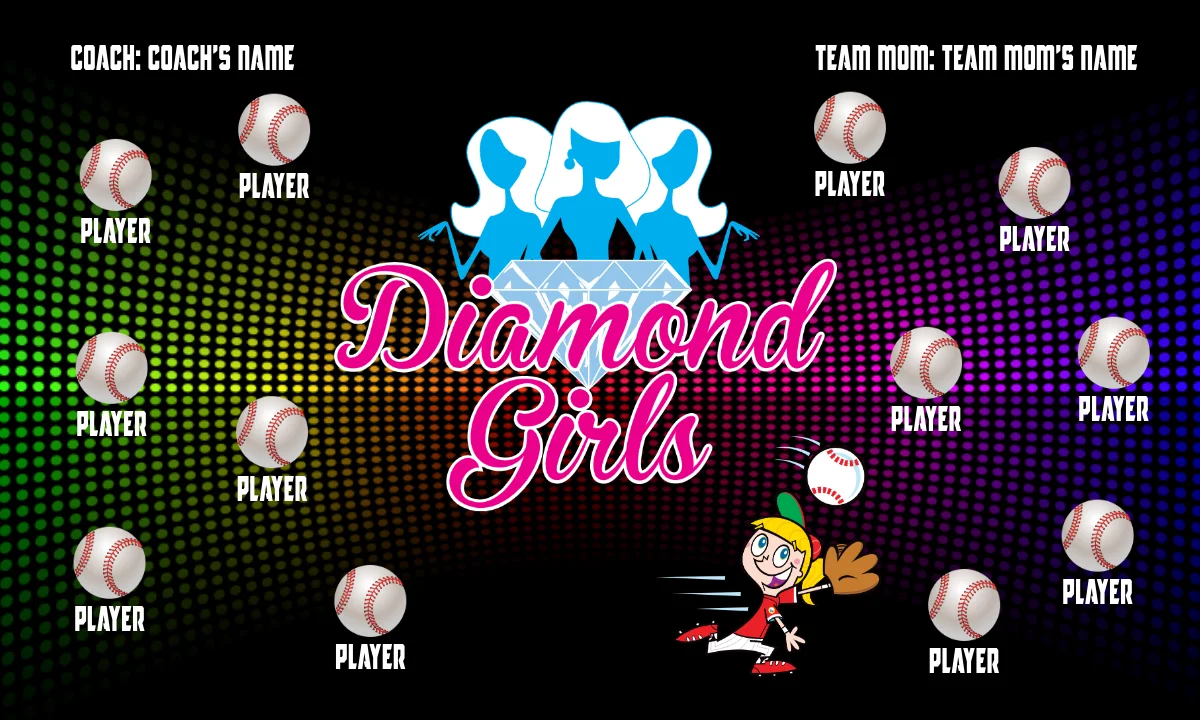 Diamond Girls 1 Softball Banner-softball-sponsorship-banners-picture