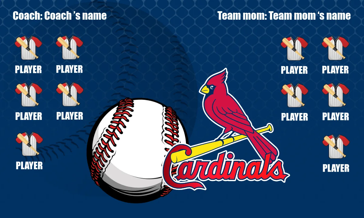 Cardinals 3 Baseball Banner-baseball-banner-templates-images