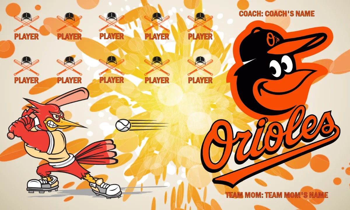 Baltimore Orioles 2 Baseball Banner-baseball-dugout-banners-images