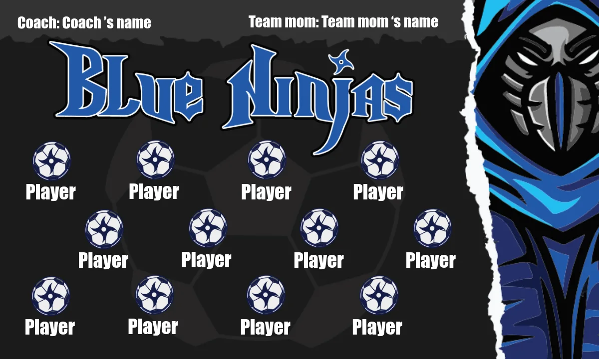 Blue Ninjas Soccer Banner-soccer-banner-samples-picture
