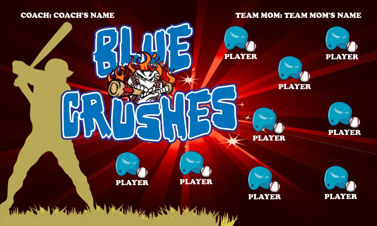 Blue Crushes 1 Softball Banner-softball-banners-ideas-picture