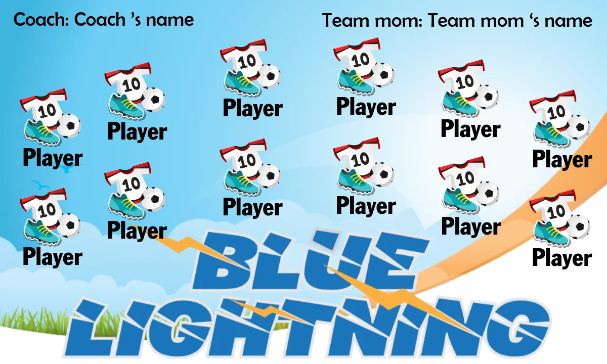 Blue Lightning Soccer Bannersoccer-banner-cheap