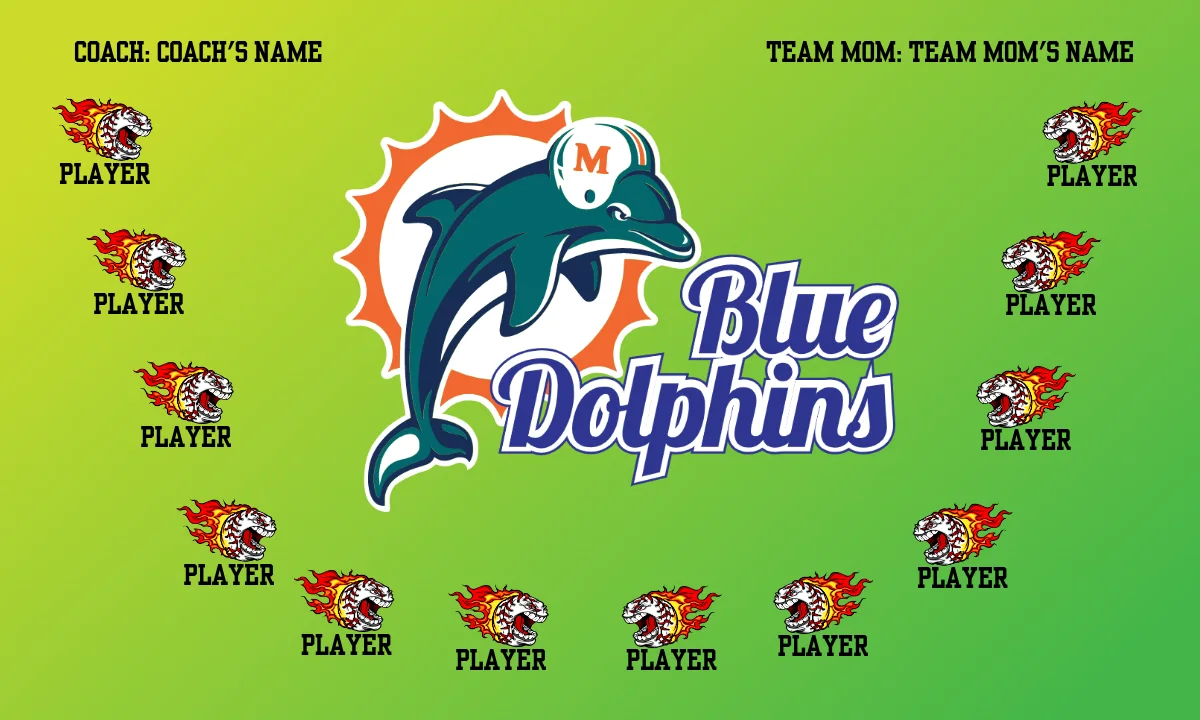 Dolphins 2 Softball Banner-vinyl-softball-banners-picture