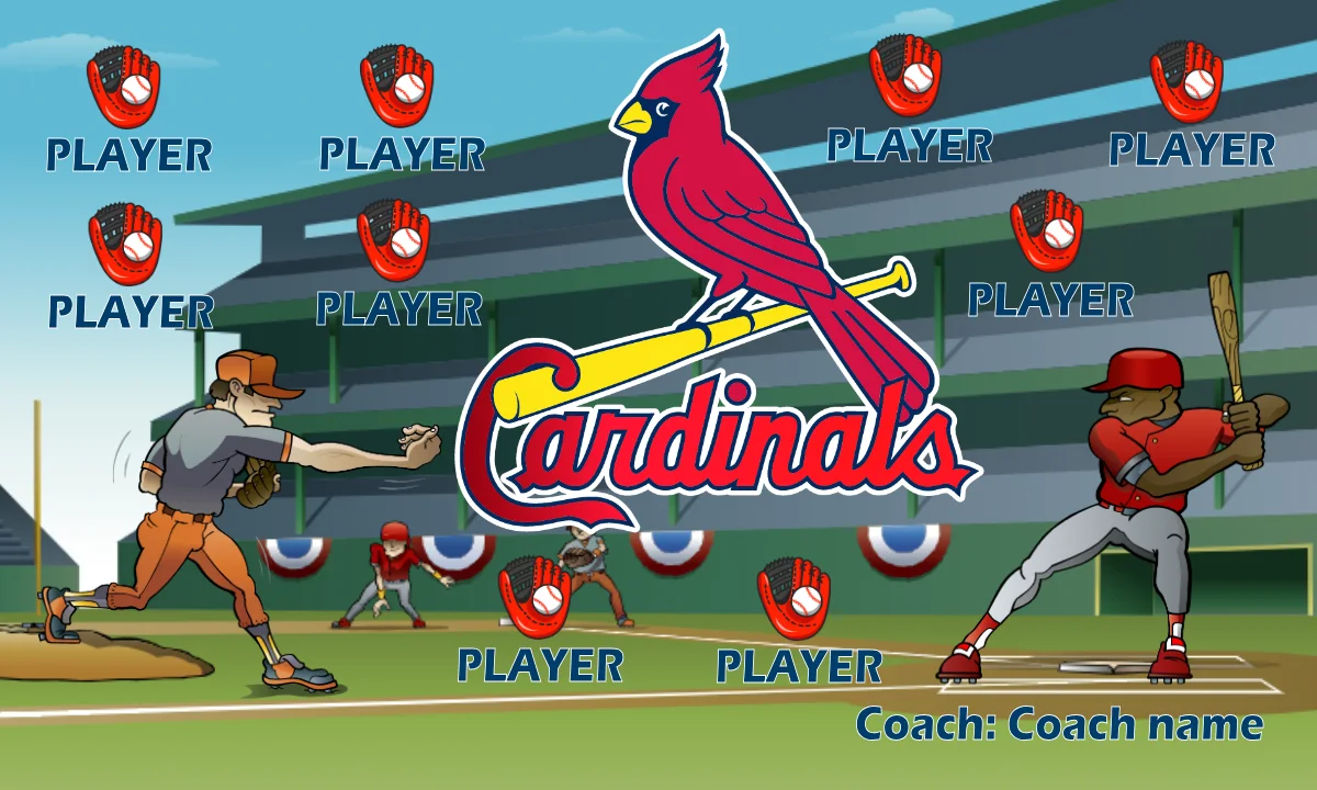 Cardinals 5 Baseball Banner-senior-softball-banners-picture