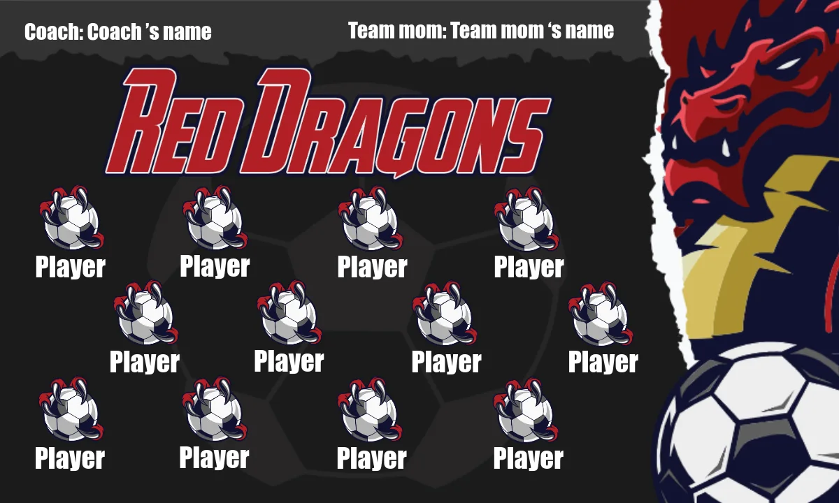 Red Dragons Soccer Banner-soccer-banner-samples-picture