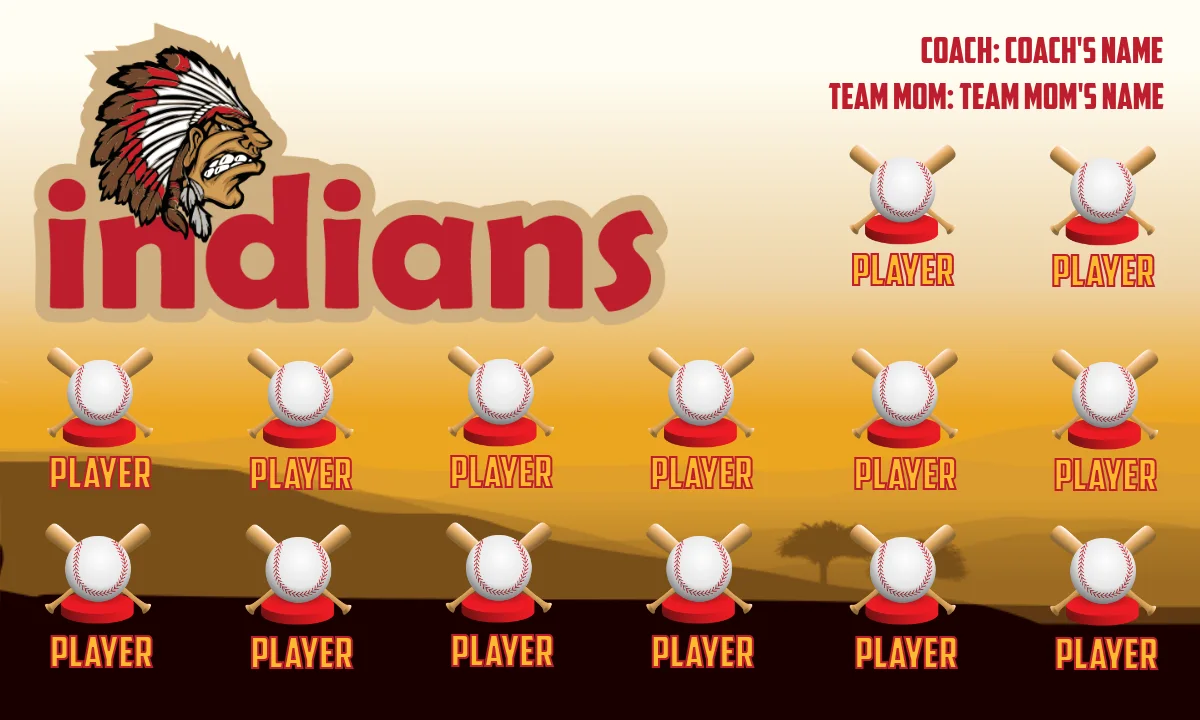 Indians Softball Banner