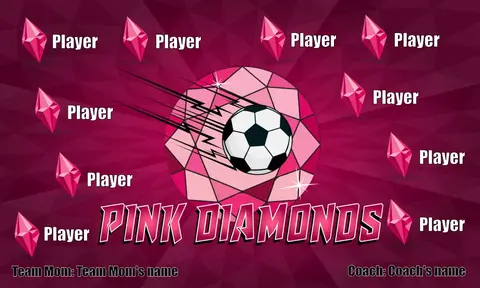 Diamonds Pink Soccer Bannersoccer-banners-and-flags