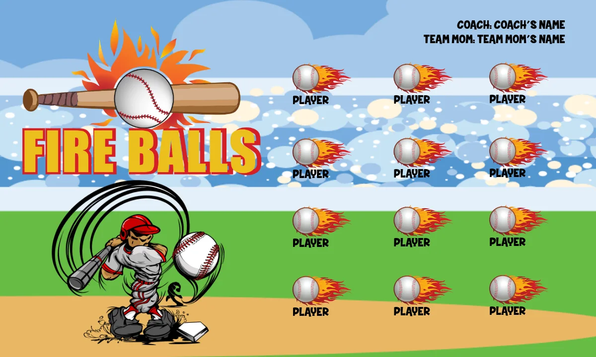 Fire Balls 2 Softball Banner-homemade-softball-banners-ideas-picture