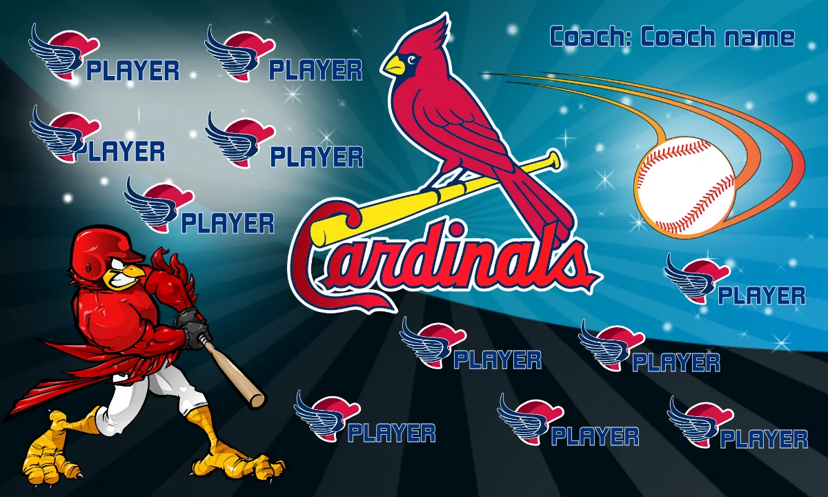 Cardinal 2 Baseball Banner-baseball-flags-and-banners-images
