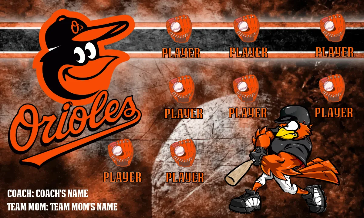 Orioles 6 Baseball Banner
