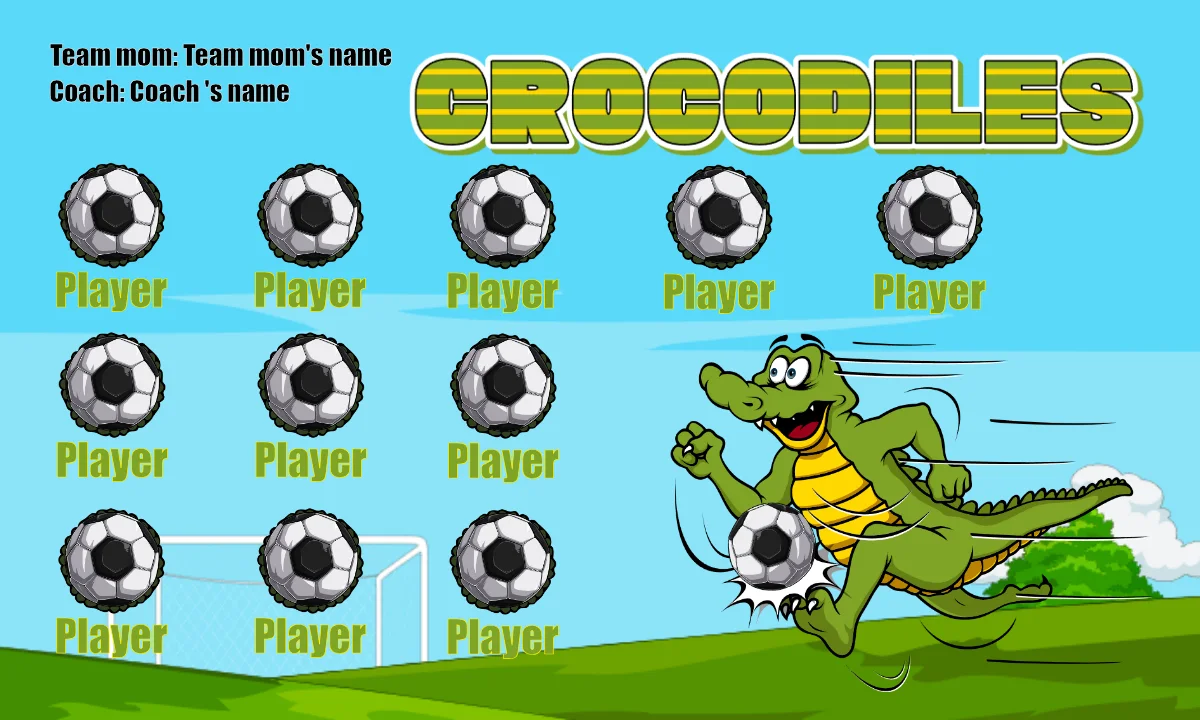 Crocodiles 1 Soccer Banner-soccer-banner-flags-picture