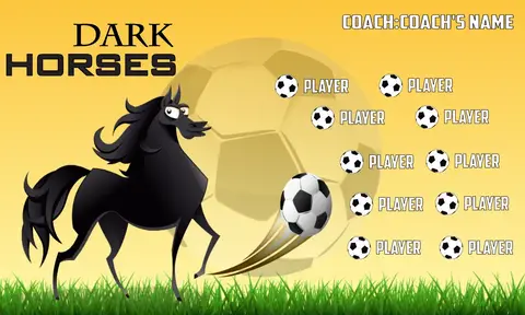 Dark Horses 1 Soccer Banner,-soccer-banner-stand-pvc-picture