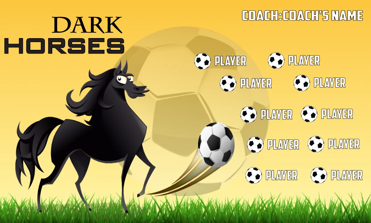 Dark Horses 1 Soccer Banner,-soccer-banner-stand-pvc-picture