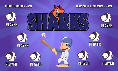Sharks 3 Softball Banner