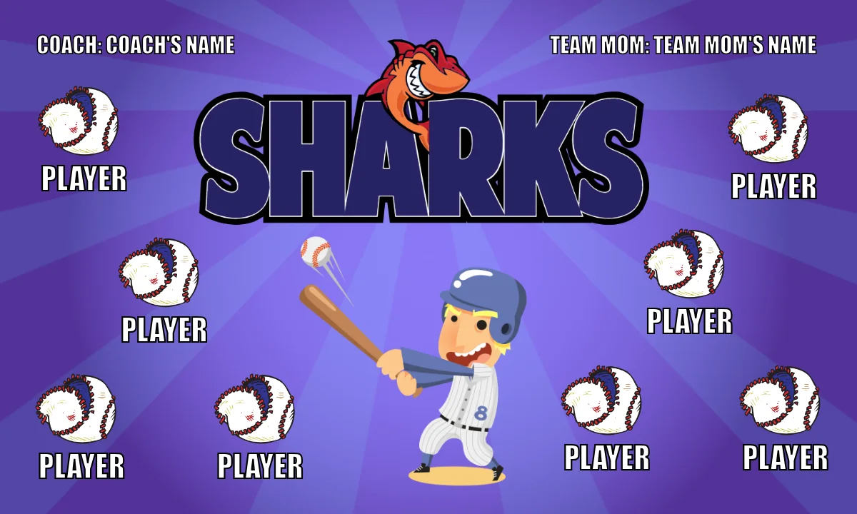 Sharks 3 Softball Banner