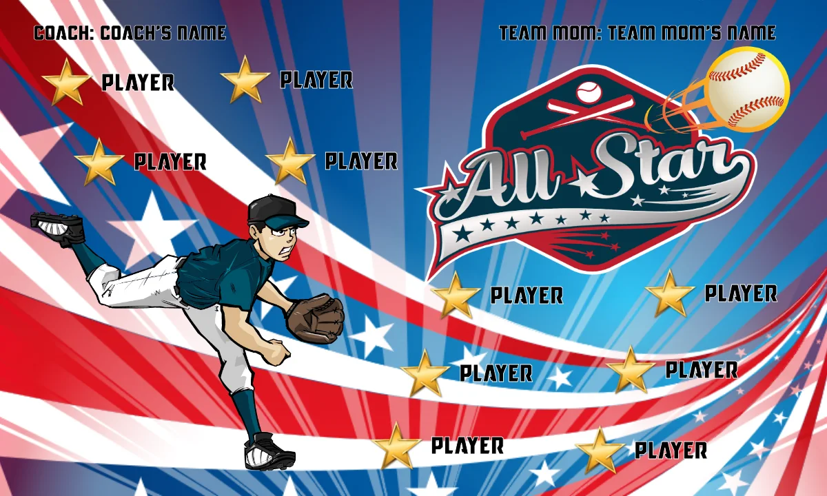 All Star 3 Baseball Banner-baseball-team-banner-images