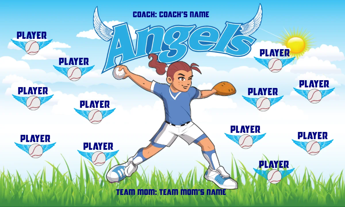 Angel 2 Softball Banner-softball-team-banners-picture