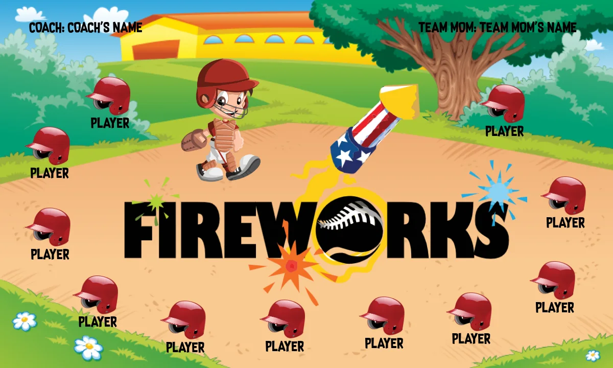 Fireworks 1 Softball Banner-all-star-softball-banners-picture