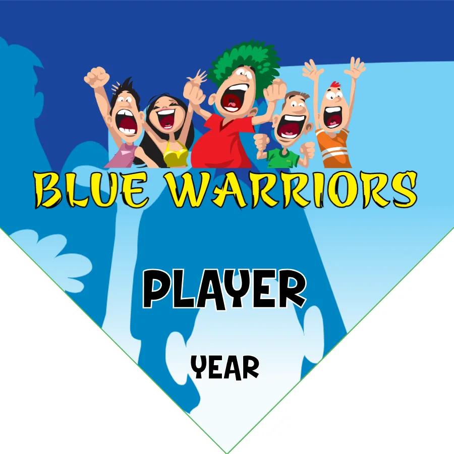 Blue WARRIORS Soccer Banner-cheetah-soccer-banner-picture