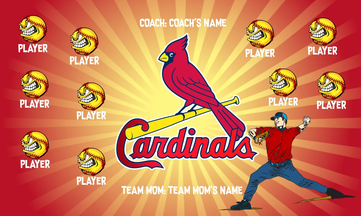 Cardinals 3 Baseball Banner-baseball-banner-maker-images