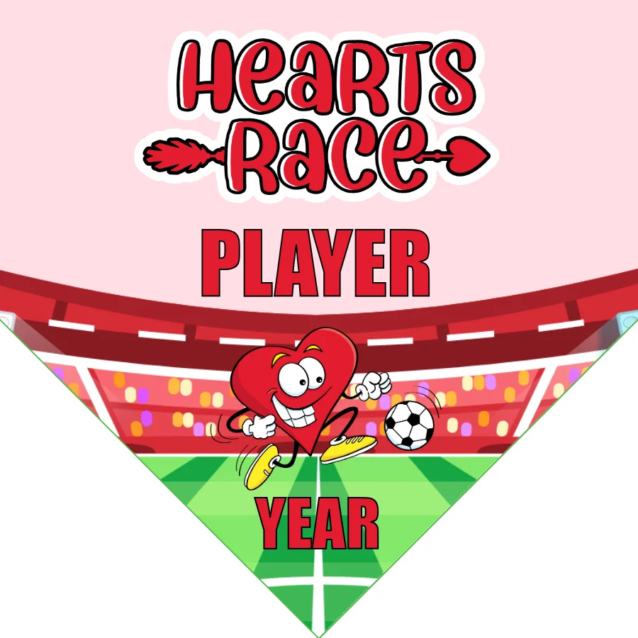 Hearts Race Soccer Banner-soccer-banners-near-me-picture