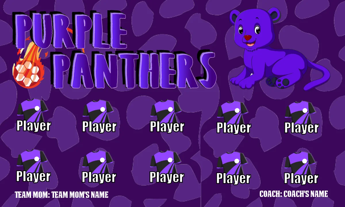 Panthers Purple Soccer Banner-soccer-banner-images