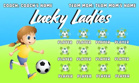 Lucky ladies Soccer Banner-soccer-field-banners-picture