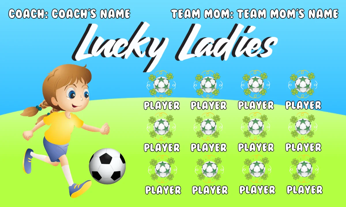 Lucky ladies Soccer Banner-soccer-field-banners-picture