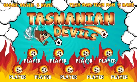 Tasmanian Devils Soccer Banner-soccer-banner-stand-picture