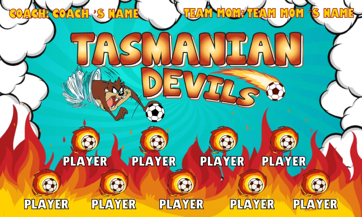 Tasmanian Devils Soccer Banner-soccer-banner-stand-picture