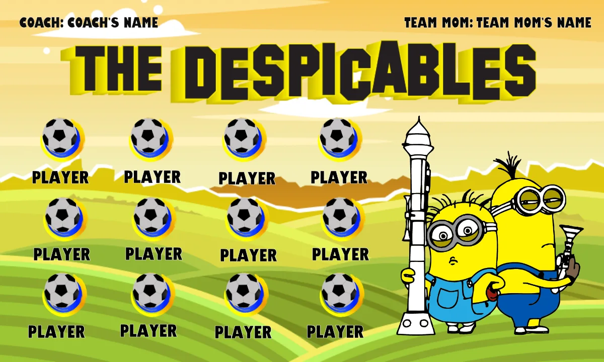 The Despicables Soccer Banner,-soccer-party-banner-picture