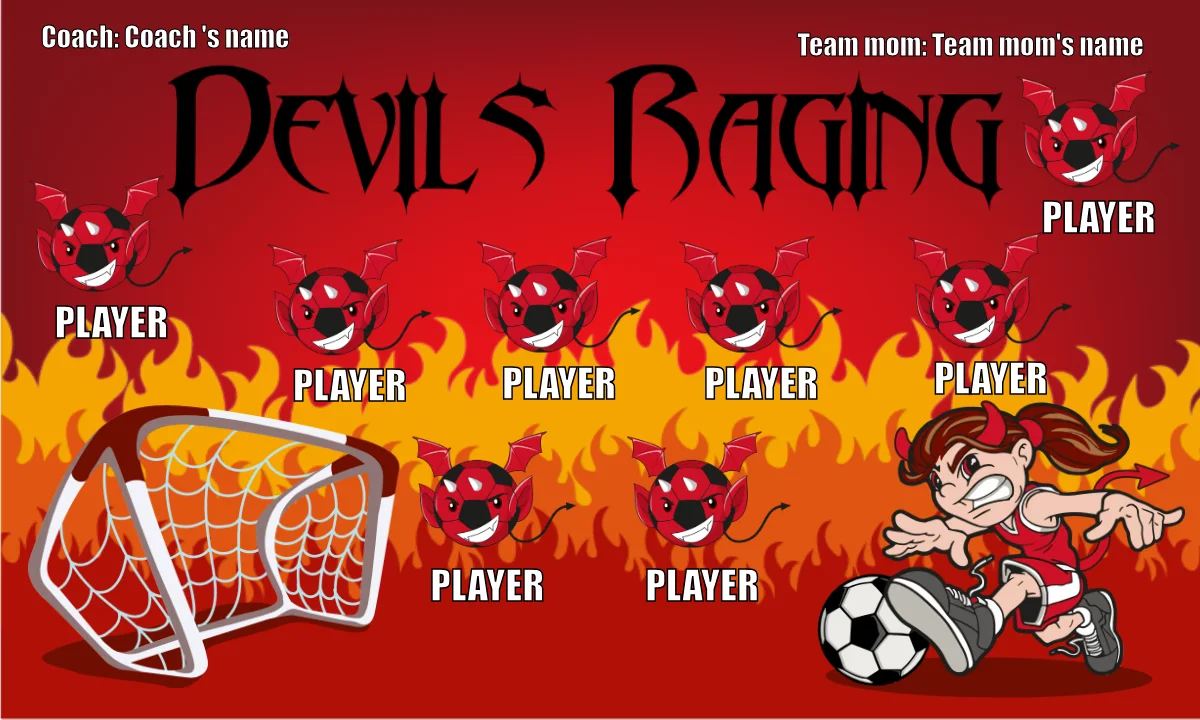 Devils Raging Soccer Banner-soccer-banner-images-picture