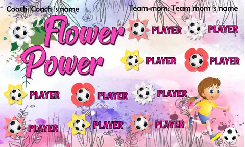 Flower Power Soccer Banner-soccer-field-banners