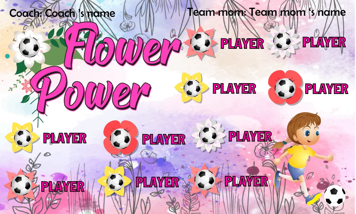 Flower Power Soccer Banner-soccer-field-banners