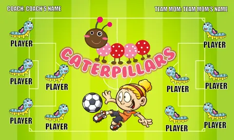 Caterpillars Soccer Banner,-soccer-banner-stand-pvc-picture