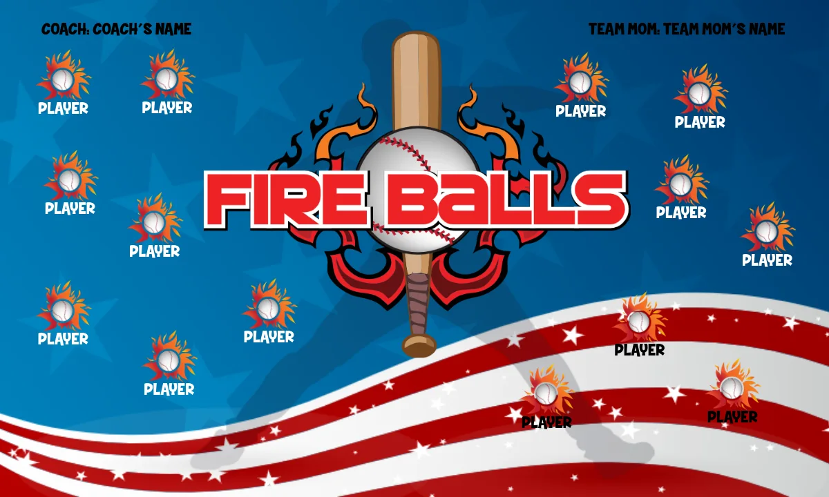 Fire Balls 1 Softball Banner-banners-for-softball-picture