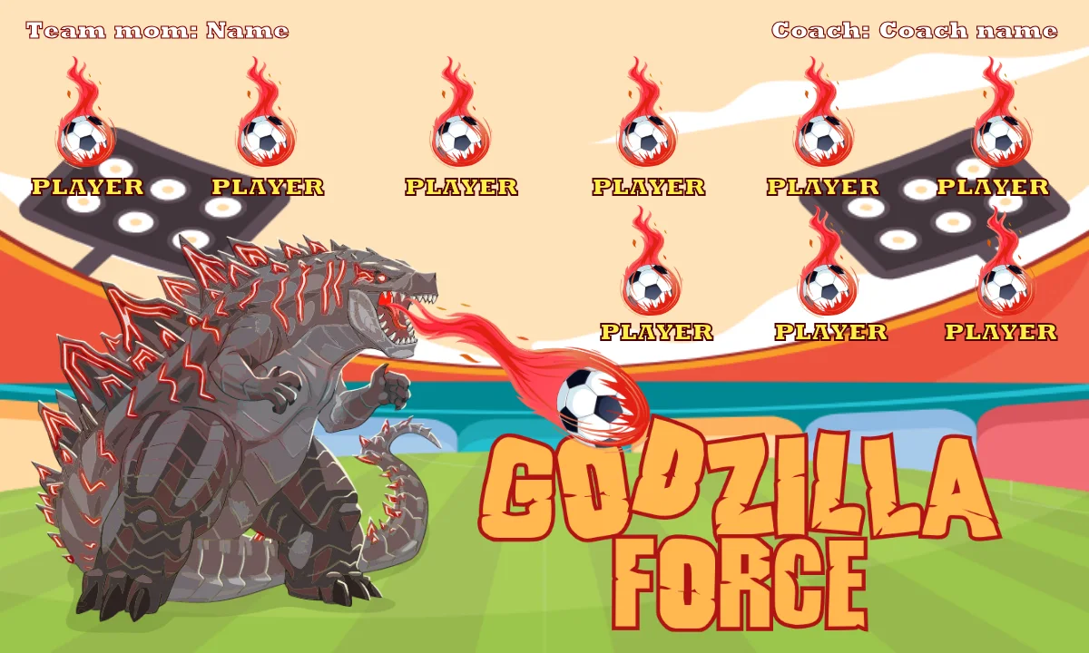 Godzilla Force Soccer Banner-soccer-six-banner-picture