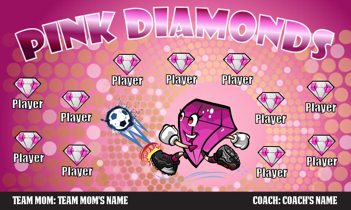Pink Dimonds Soccer Banner-soccer-banners-ideas