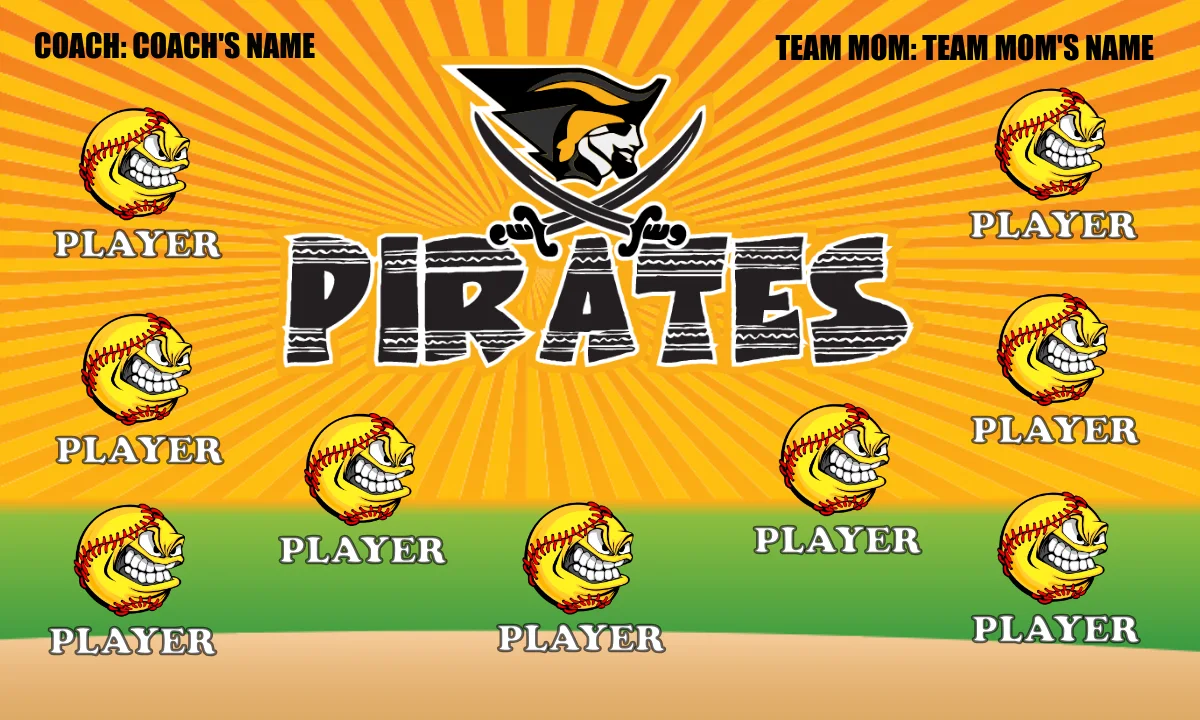 Pirates 3 Softball Banner