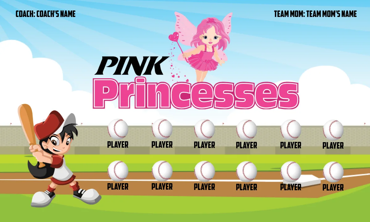 PinkPrincessess Softball Banner-softball-vinyl-banners-images