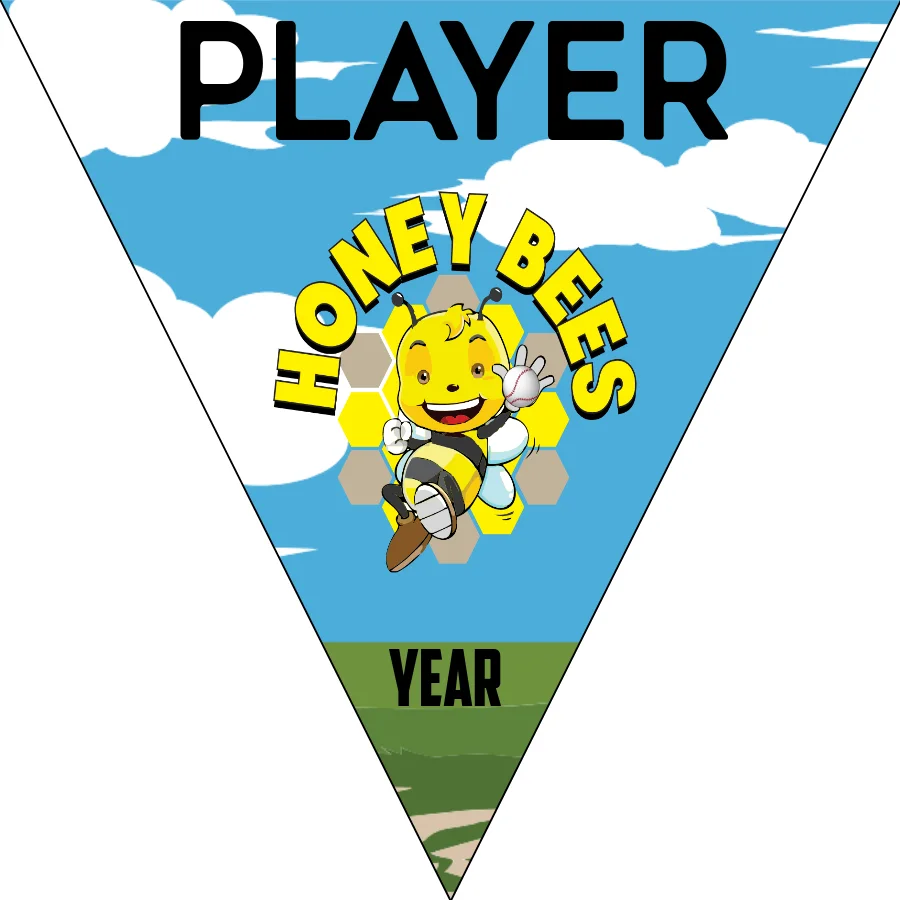 Honey Bees 1 Softball Banner-softball-dugout-banner-images