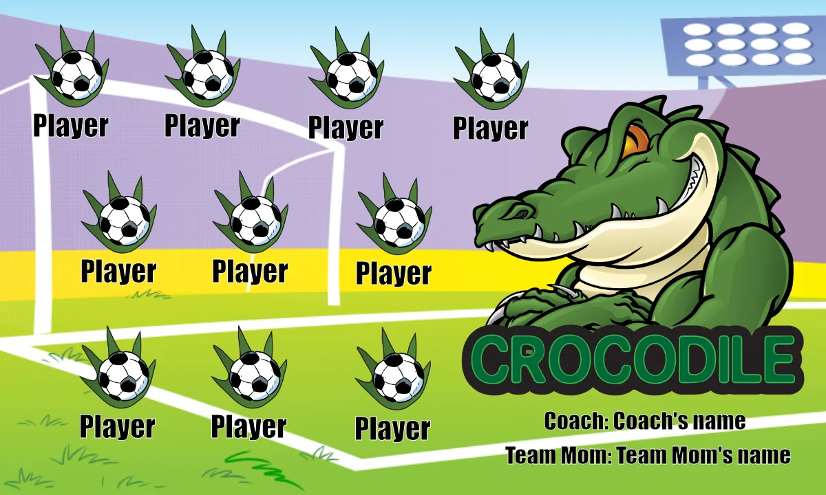 Crocodile Soccer Banner-soccer-banners-and-flags-picture