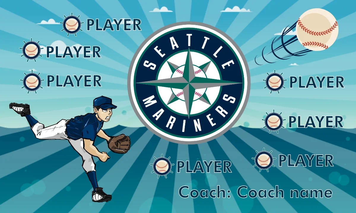 Seattle 3 Baseball Banner-cool-softball-banners-picture