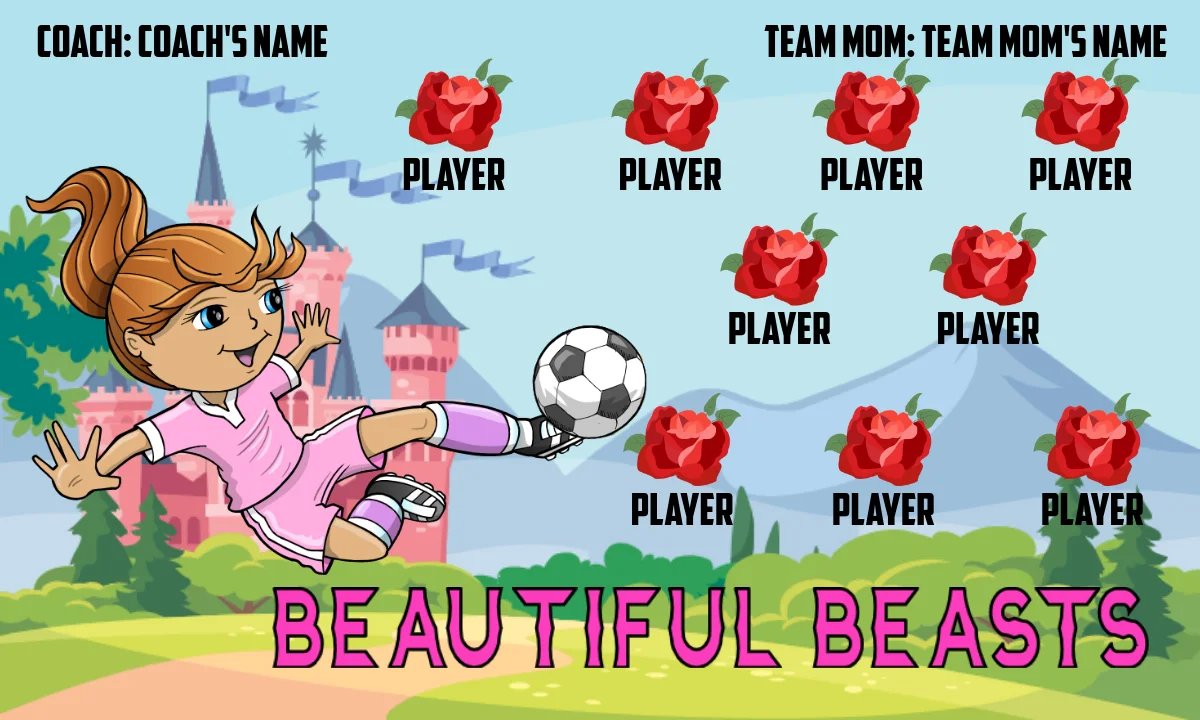 Beautiful Beasts 2 Soccer Banner-soccer-banners-with-stand-picture