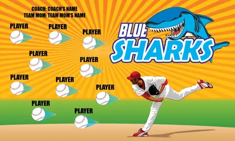 Blue Sharks 2 Softball Banner-softball-field-banner-picture