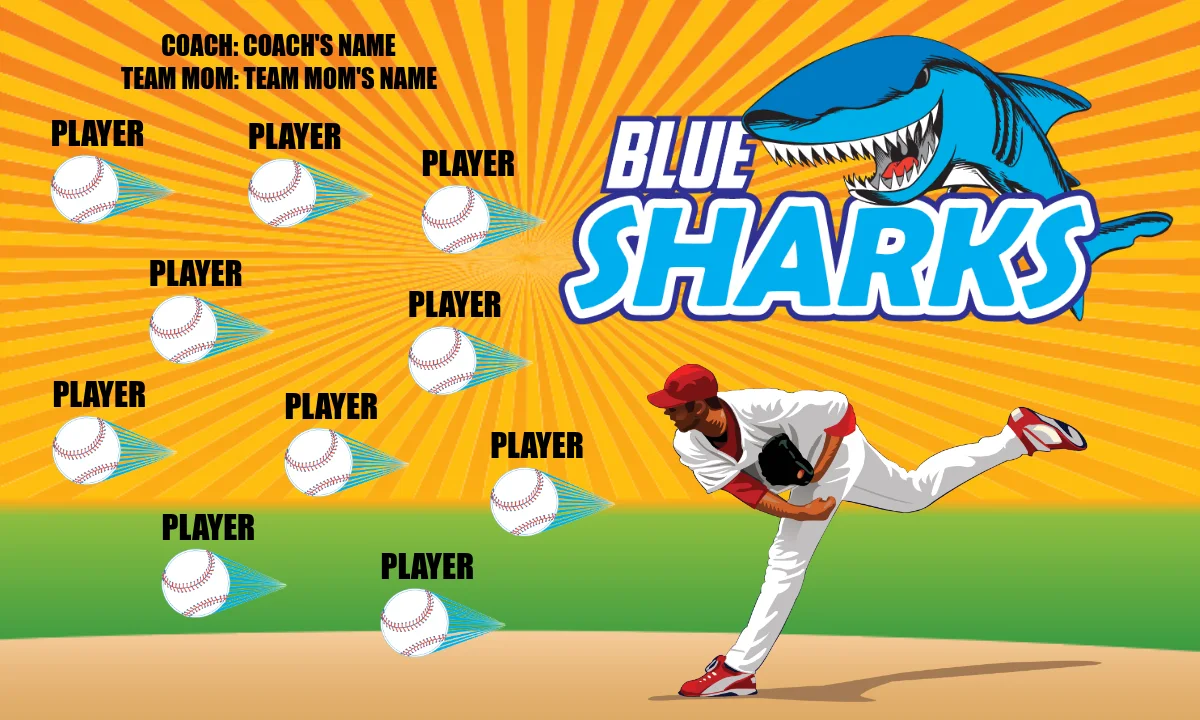 Blue Sharks 2 Softball Banner-softball-field-banner-picture